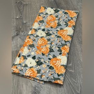 Baby Essentials Floral Blanket Orange Grey J35